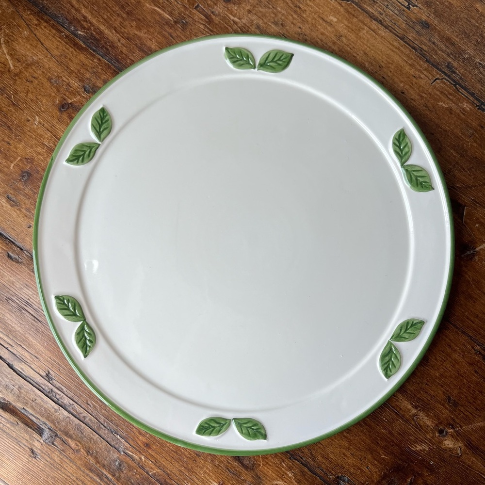 Alcobaca Pottery Cake Plate 13” Made in Portugal